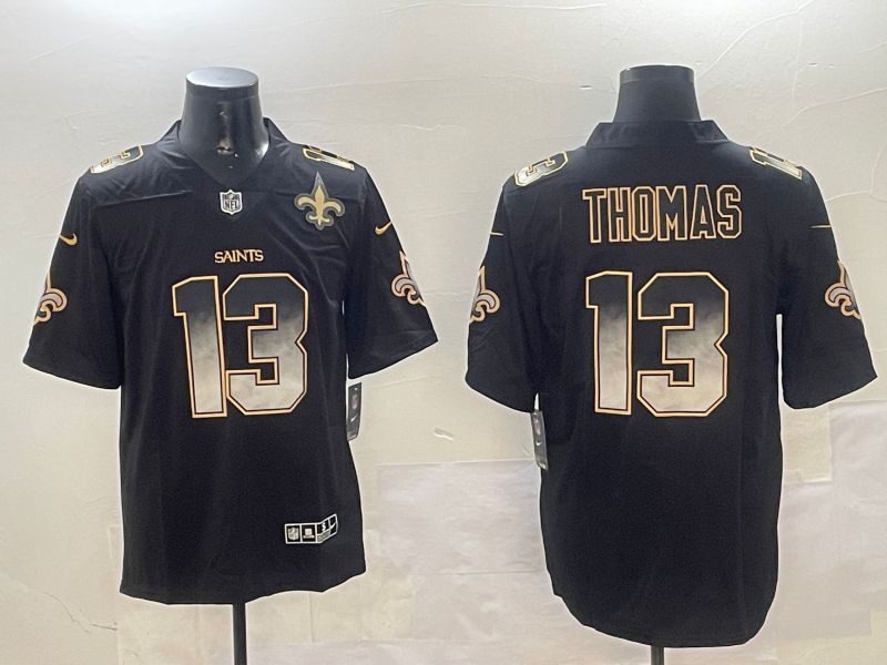 Men New Orleans Saints #13 Thomas Black Nike Smoke Fashion 2024 Limited NFL Jersey style 4->new orleans saints->NFL Jersey